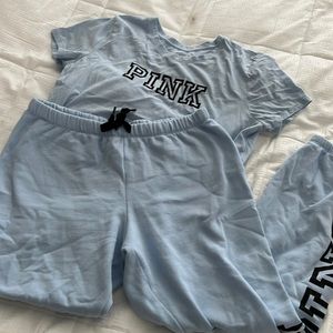 PINK campus pant and T-shirt M/L blue